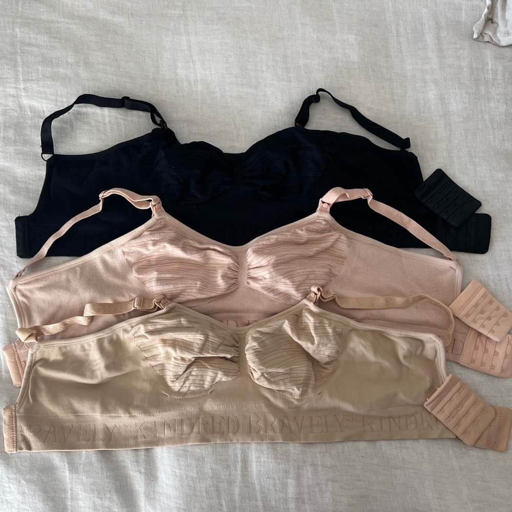 Kindred Bravely Black and Blush Nursing Bras - 3 Pack